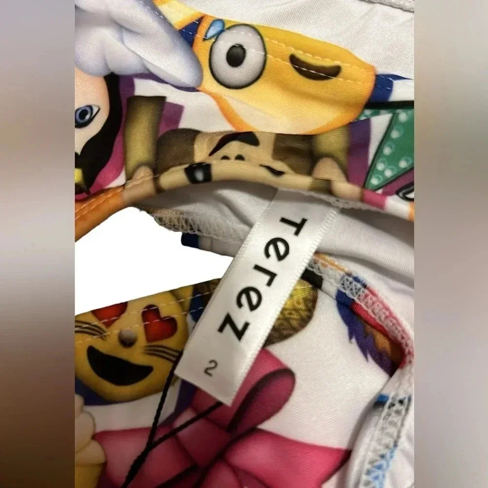 NWT Terez Kids emoji two piece swimsuit size 2